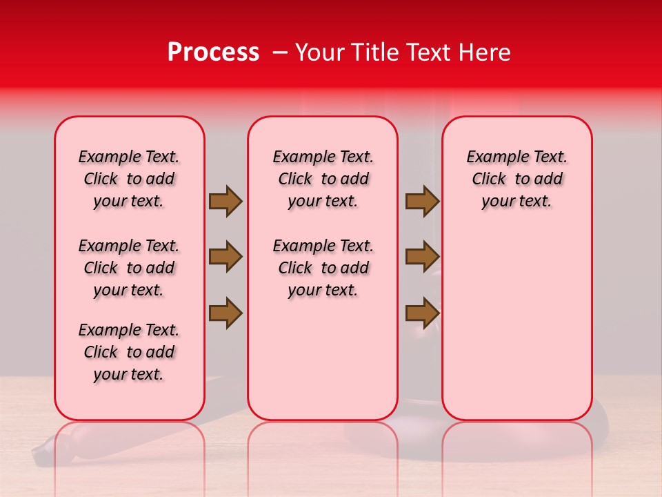 A Judge's Gaven Sitting On Top Of A Wooden Table PowerPoint Template