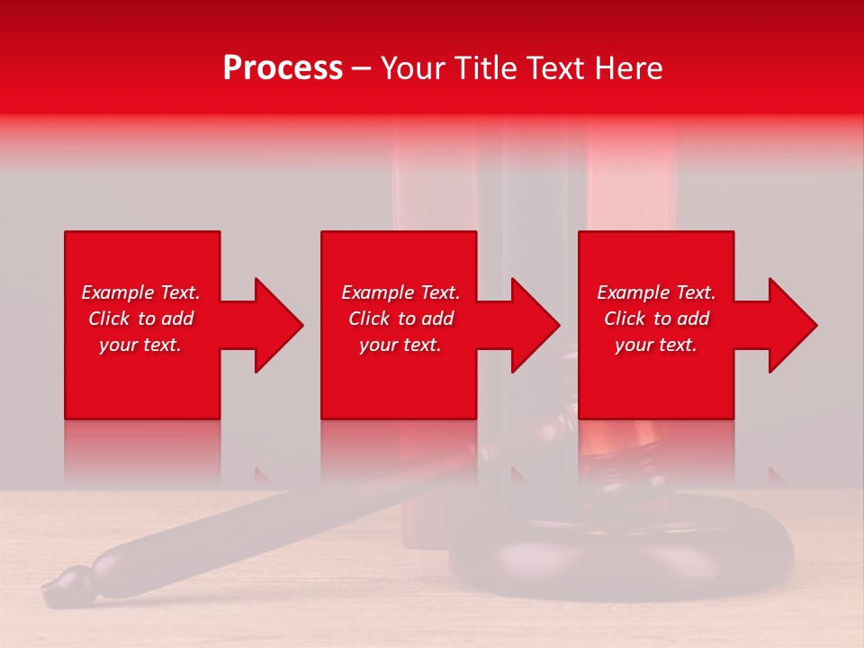 A Judge's Gaven Sitting On Top Of A Wooden Table PowerPoint Template