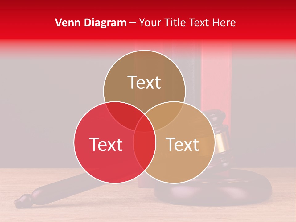A Judge's Gaven Sitting On Top Of A Wooden Table PowerPoint Template