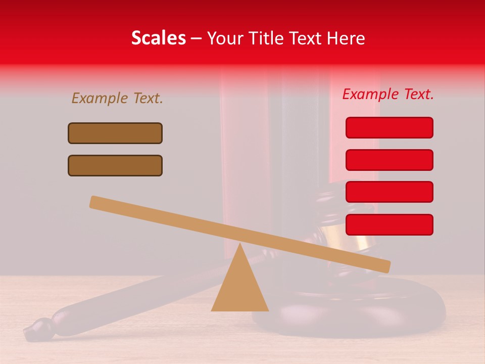 A Judge's Gaven Sitting On Top Of A Wooden Table PowerPoint Template
