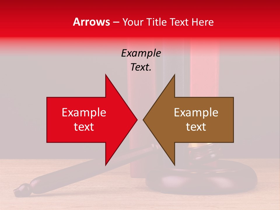 A Judge's Gaven Sitting On Top Of A Wooden Table PowerPoint Template