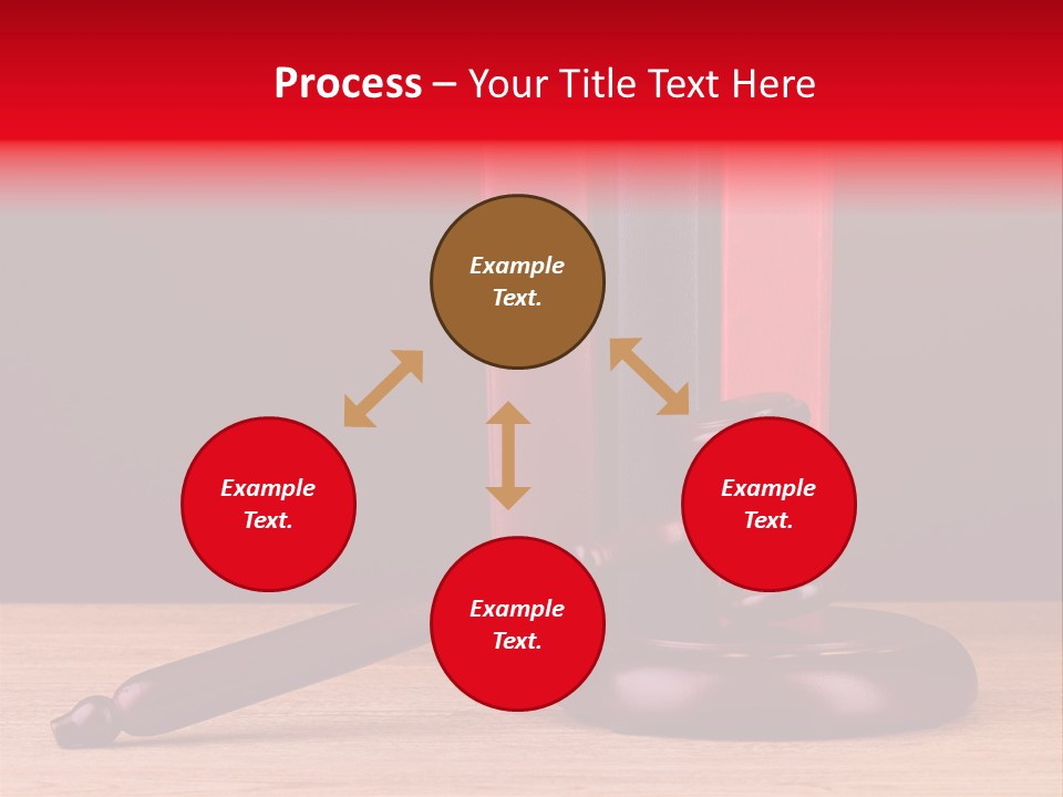 A Judge's Gaven Sitting On Top Of A Wooden Table PowerPoint Template