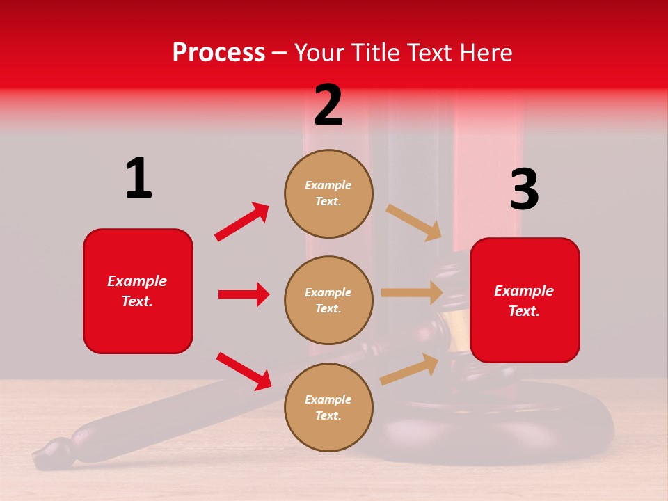 A Judge's Gaven Sitting On Top Of A Wooden Table PowerPoint Template