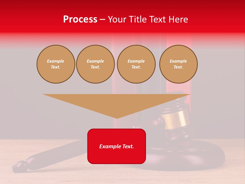A Judge's Gaven Sitting On Top Of A Wooden Table PowerPoint Template