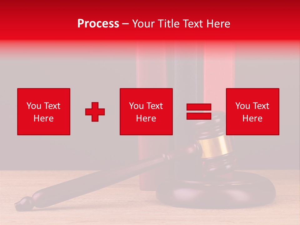 A Judge's Gaven Sitting On Top Of A Wooden Table PowerPoint Template