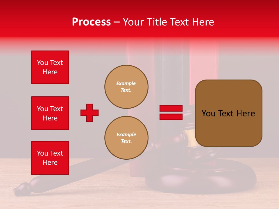 A Judge's Gaven Sitting On Top Of A Wooden Table PowerPoint Template