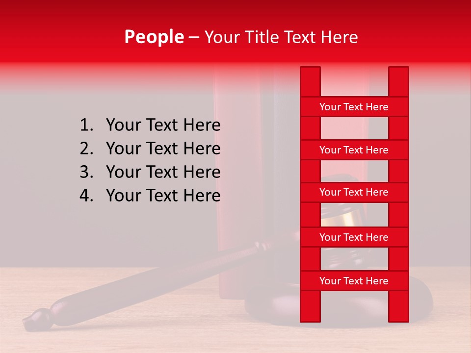 A Judge's Gaven Sitting On Top Of A Wooden Table PowerPoint Template