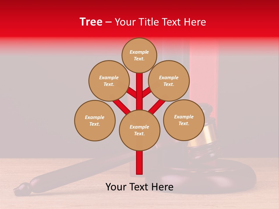 A Judge's Gaven Sitting On Top Of A Wooden Table PowerPoint Template