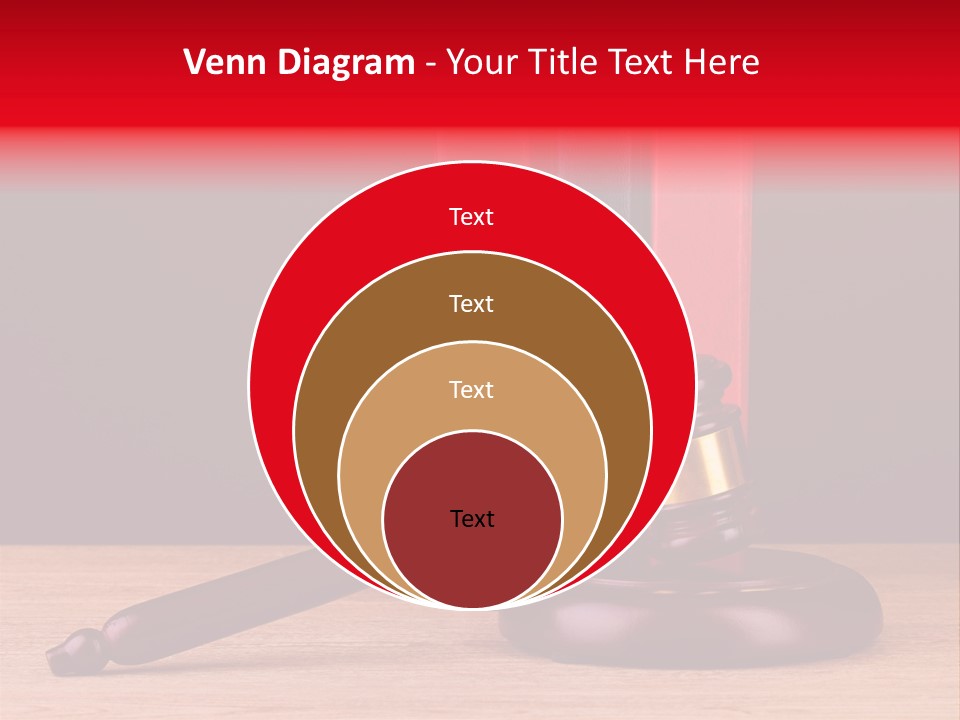 A Judge's Gaven Sitting On Top Of A Wooden Table PowerPoint Template