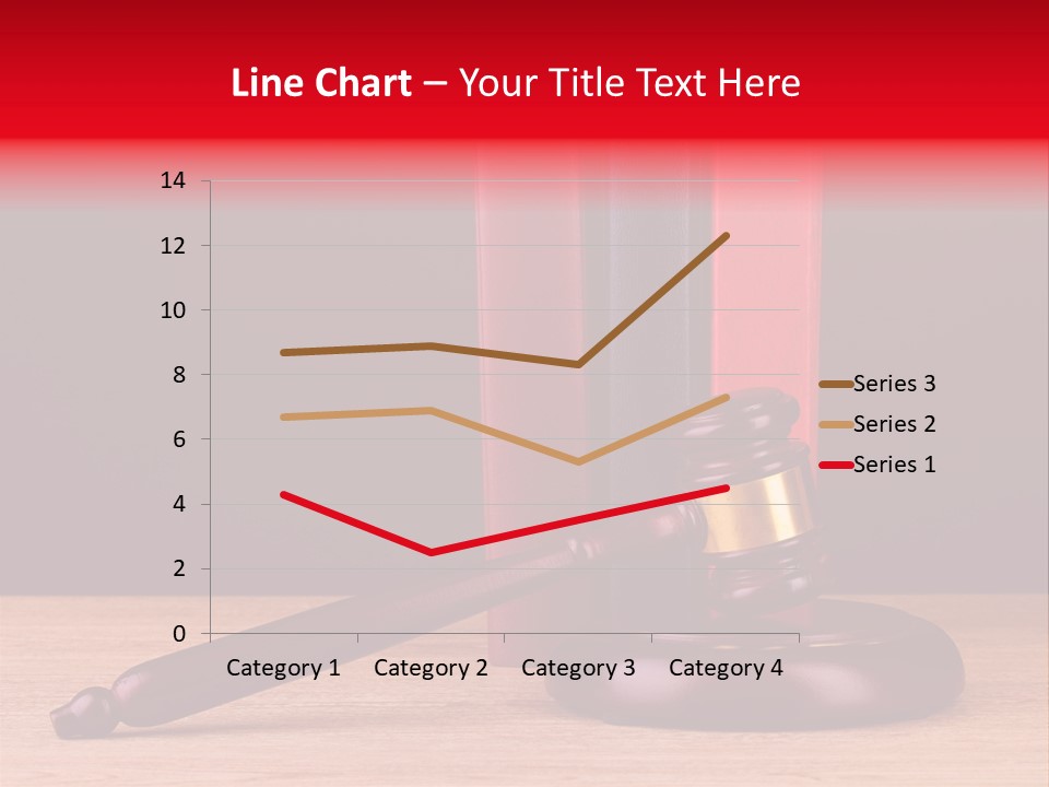 A Judge's Gaven Sitting On Top Of A Wooden Table PowerPoint Template