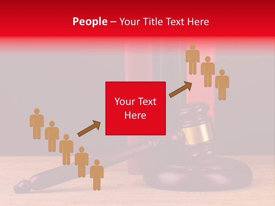 A Judge's Gaven Sitting On Top Of A Wooden Table PowerPoint Template