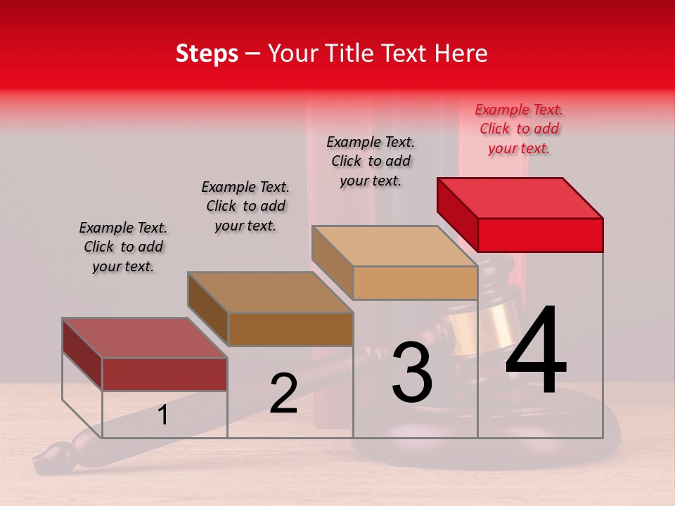 A Judge's Gaven Sitting On Top Of A Wooden Table PowerPoint Template