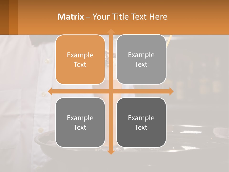 A Man Holding A Tray With Two Drinks On It PowerPoint Template