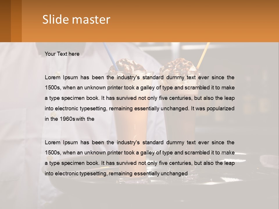 A Man Holding A Tray With Two Drinks On It PowerPoint Template