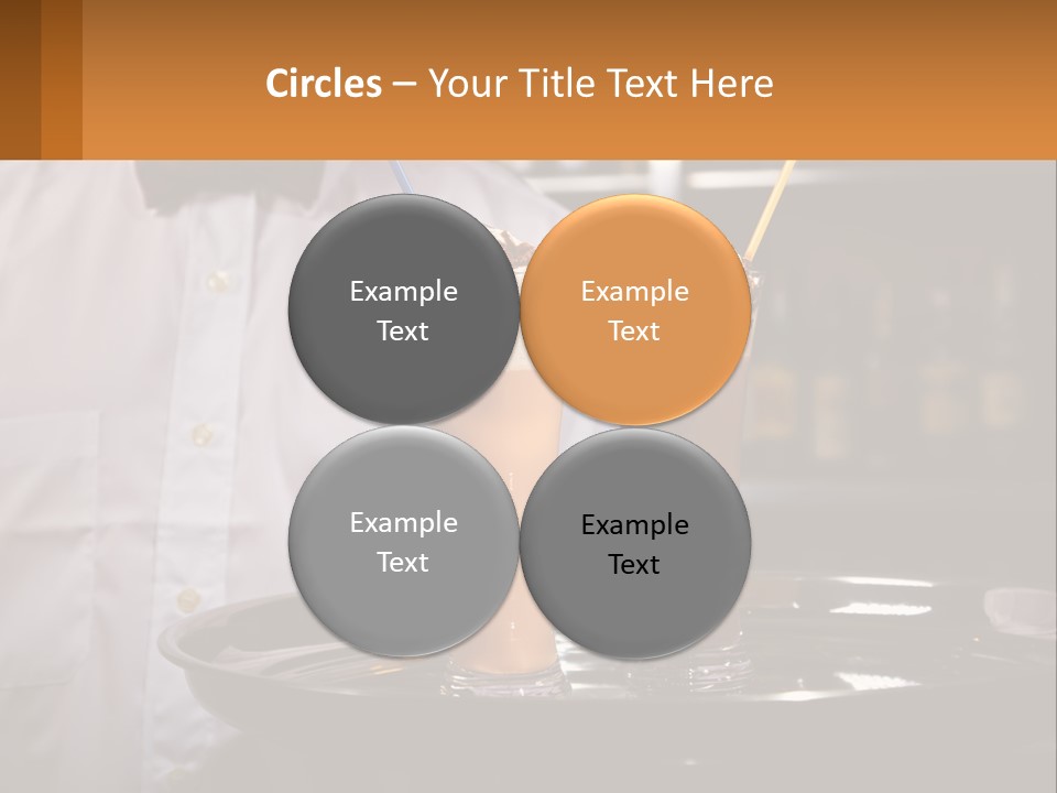 A Man Holding A Tray With Two Drinks On It PowerPoint Template