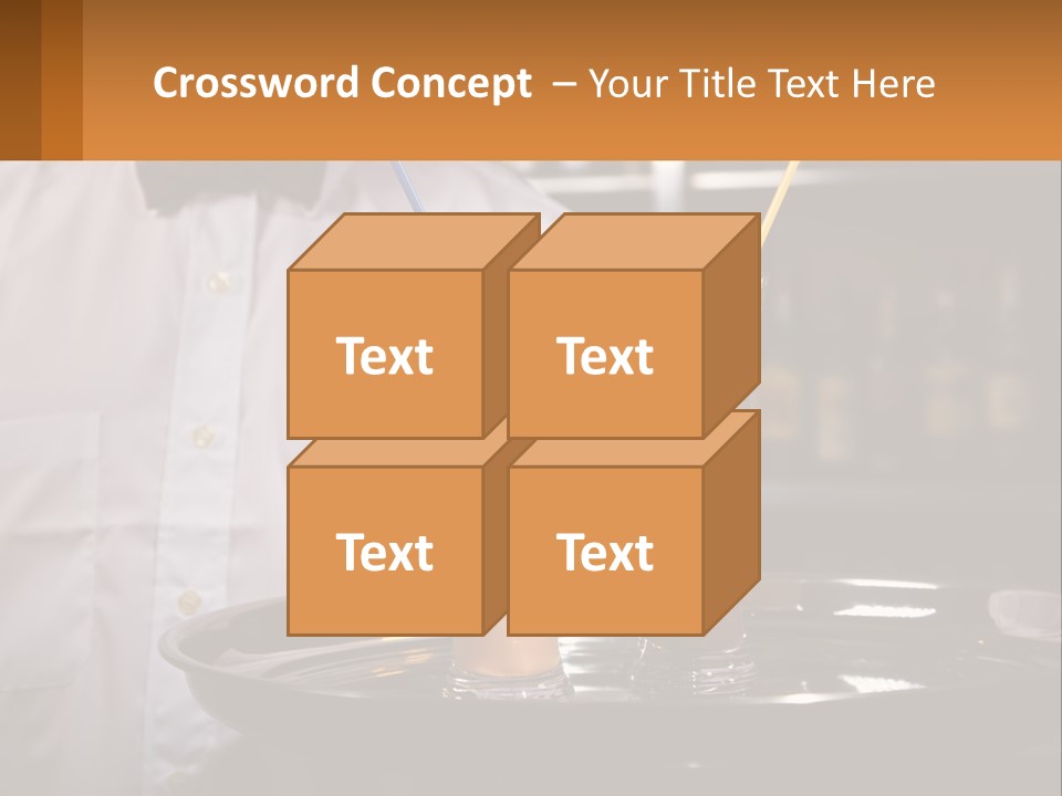 A Man Holding A Tray With Two Drinks On It PowerPoint Template