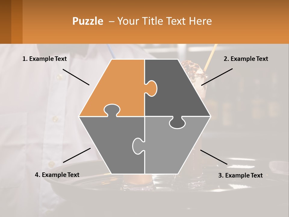 A Man Holding A Tray With Two Drinks On It PowerPoint Template