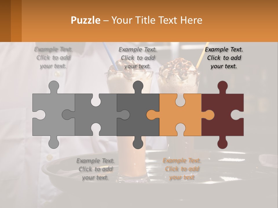 A Man Holding A Tray With Two Drinks On It PowerPoint Template