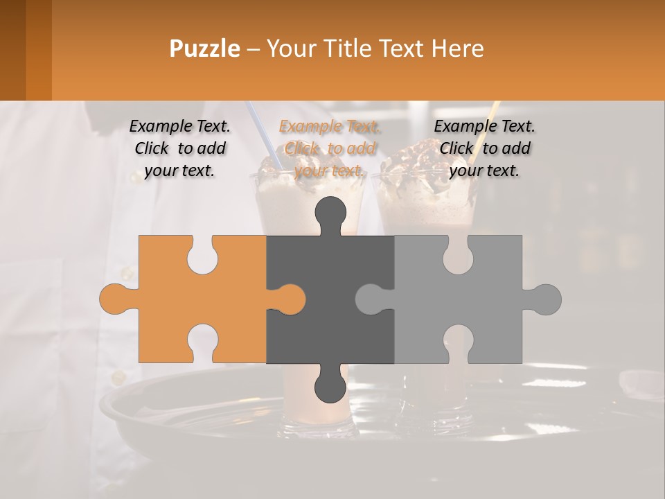 A Man Holding A Tray With Two Drinks On It PowerPoint Template