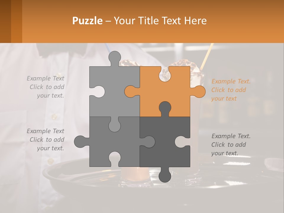 A Man Holding A Tray With Two Drinks On It PowerPoint Template