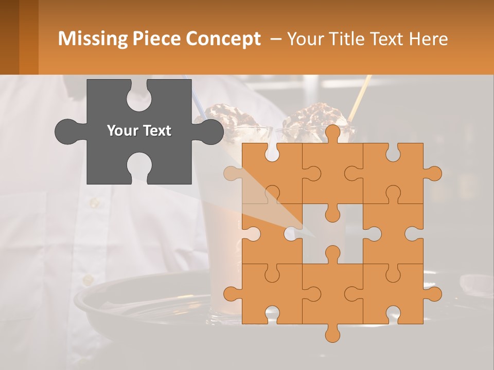 A Man Holding A Tray With Two Drinks On It PowerPoint Template