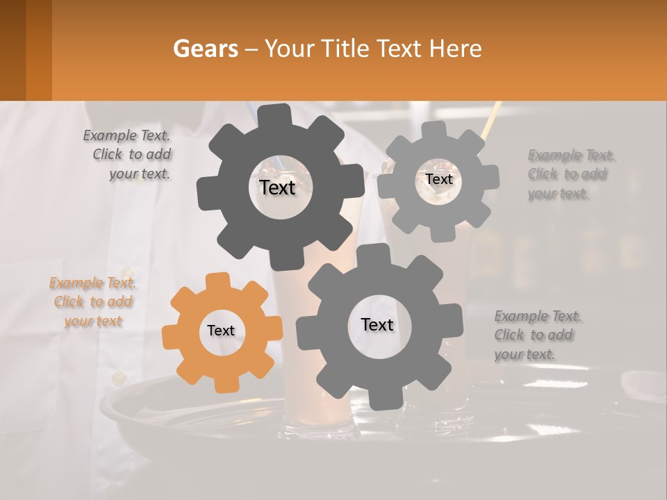 A Man Holding A Tray With Two Drinks On It PowerPoint Template