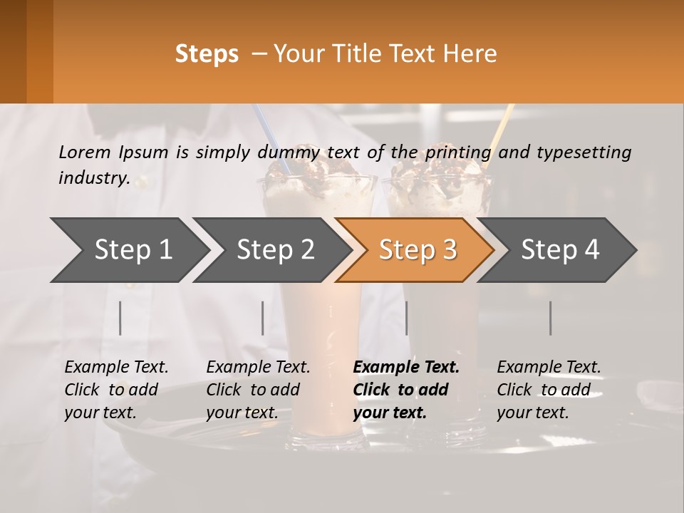 A Man Holding A Tray With Two Drinks On It PowerPoint Template