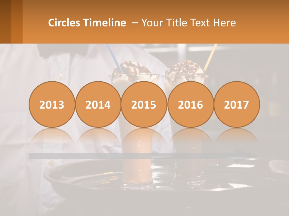 A Man Holding A Tray With Two Drinks On It PowerPoint Template