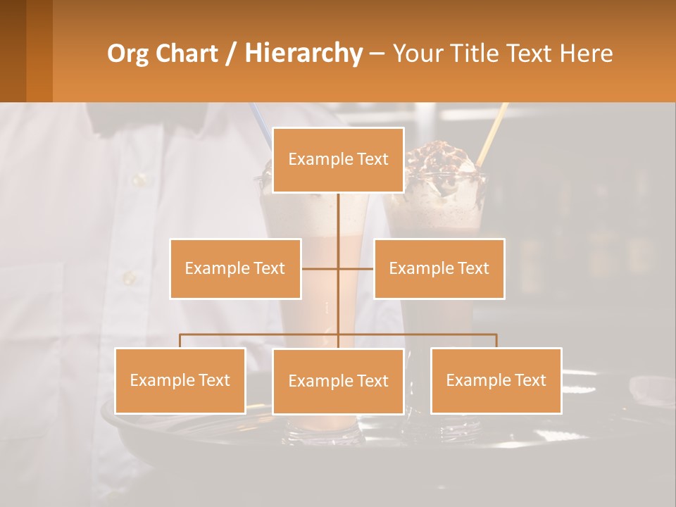 A Man Holding A Tray With Two Drinks On It PowerPoint Template