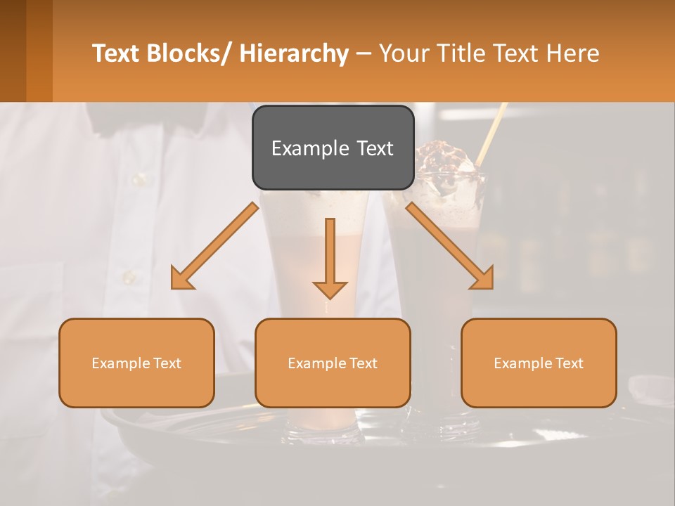 A Man Holding A Tray With Two Drinks On It PowerPoint Template