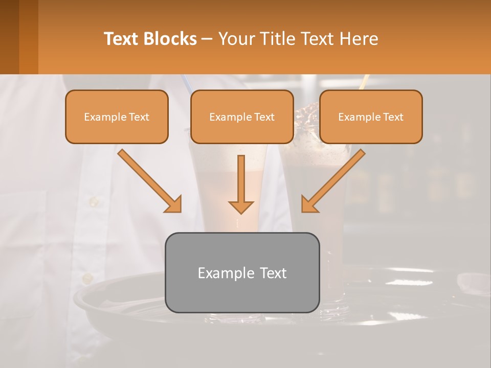 A Man Holding A Tray With Two Drinks On It PowerPoint Template