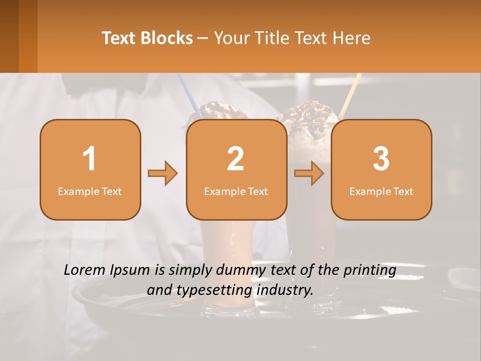 A Man Holding A Tray With Two Drinks On It PowerPoint Template