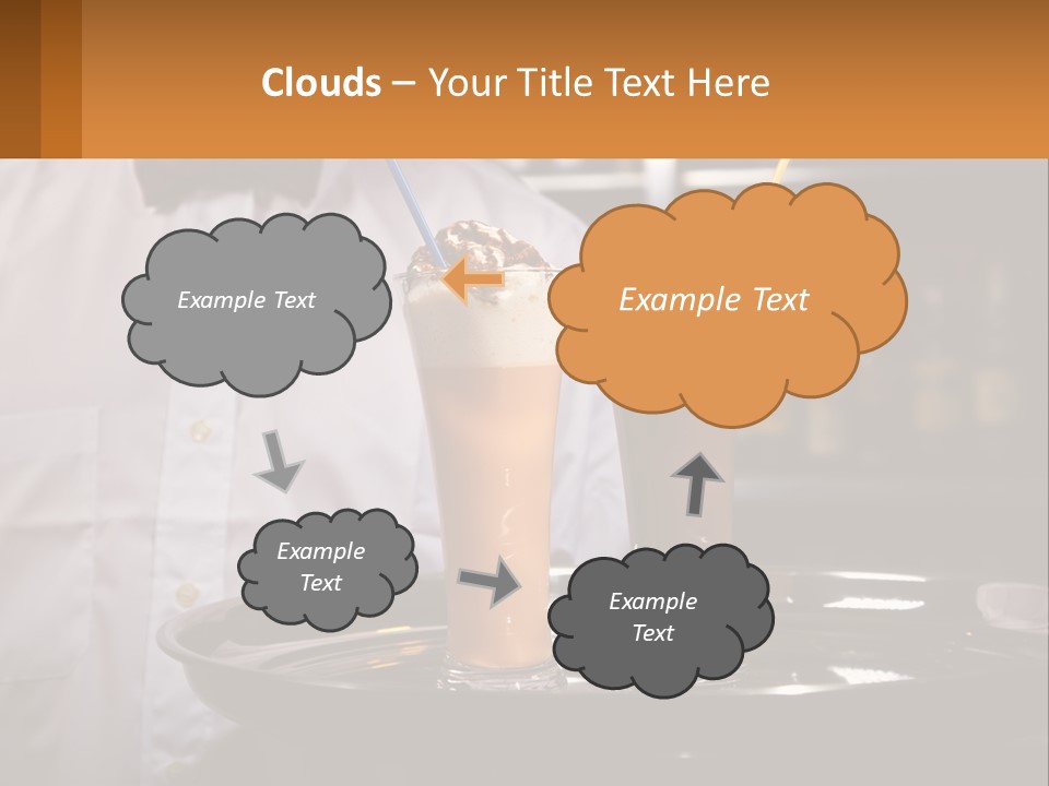 A Man Holding A Tray With Two Drinks On It PowerPoint Template