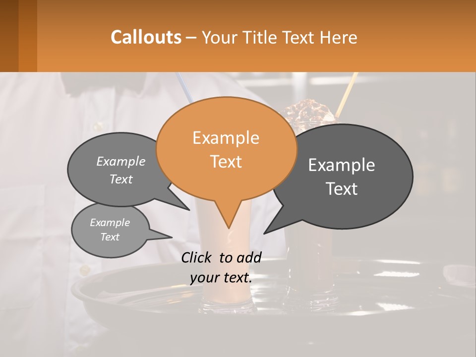 A Man Holding A Tray With Two Drinks On It PowerPoint Template