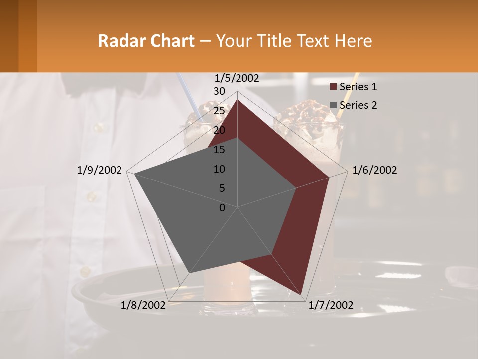 A Man Holding A Tray With Two Drinks On It PowerPoint Template