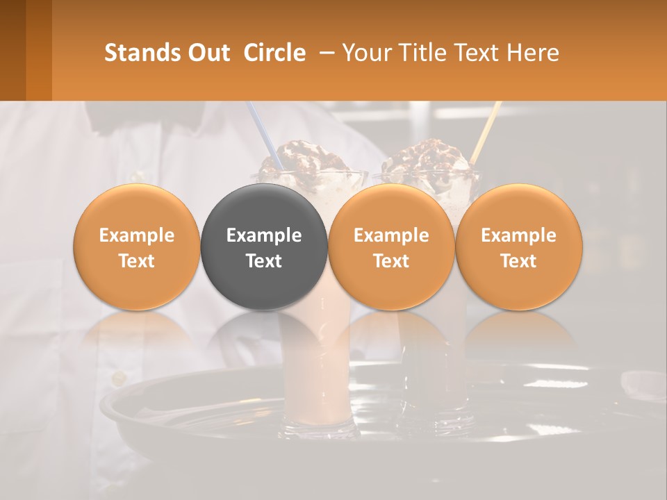 A Man Holding A Tray With Two Drinks On It PowerPoint Template