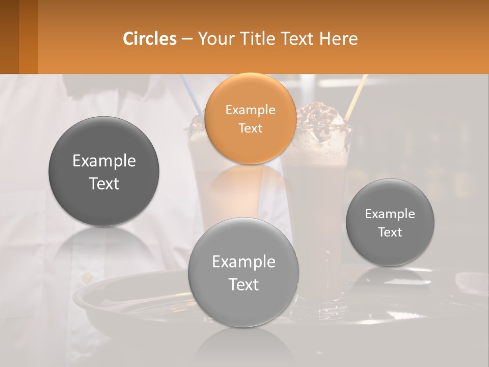 A Man Holding A Tray With Two Drinks On It PowerPoint Template