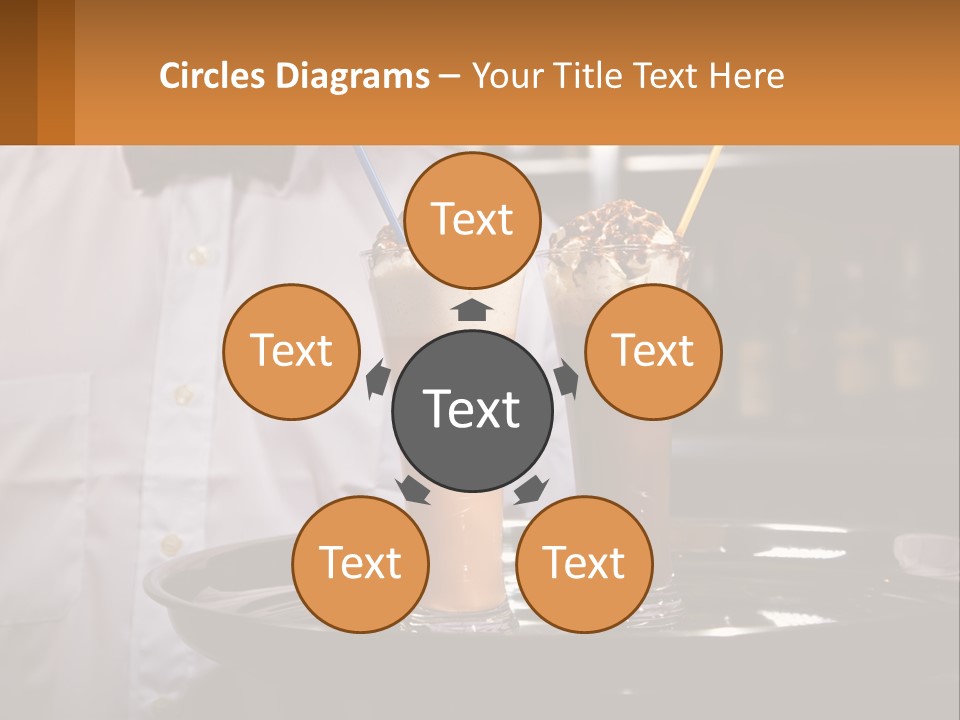 A Man Holding A Tray With Two Drinks On It PowerPoint Template