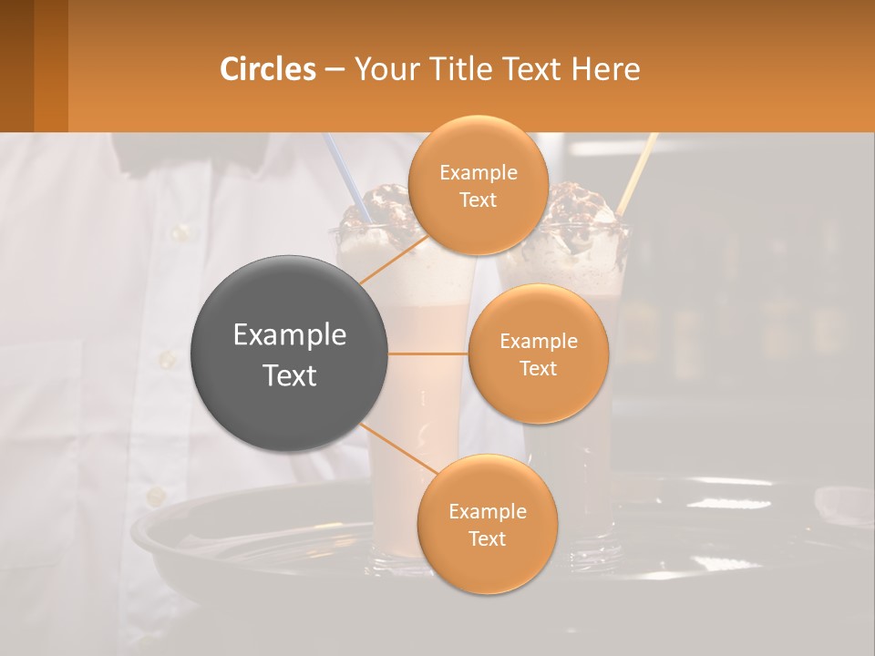 A Man Holding A Tray With Two Drinks On It PowerPoint Template