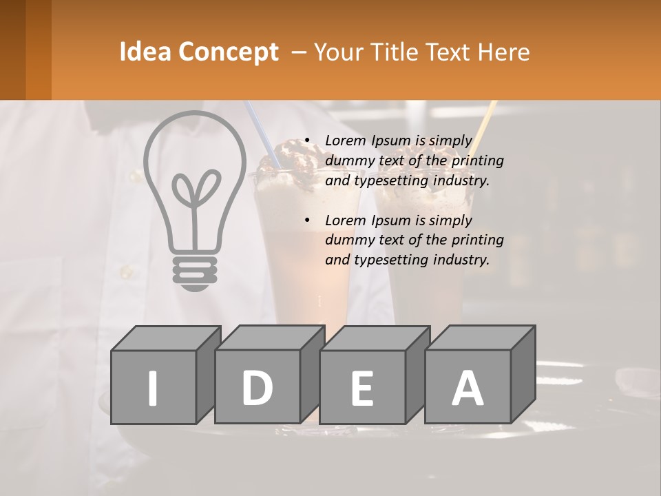 A Man Holding A Tray With Two Drinks On It PowerPoint Template