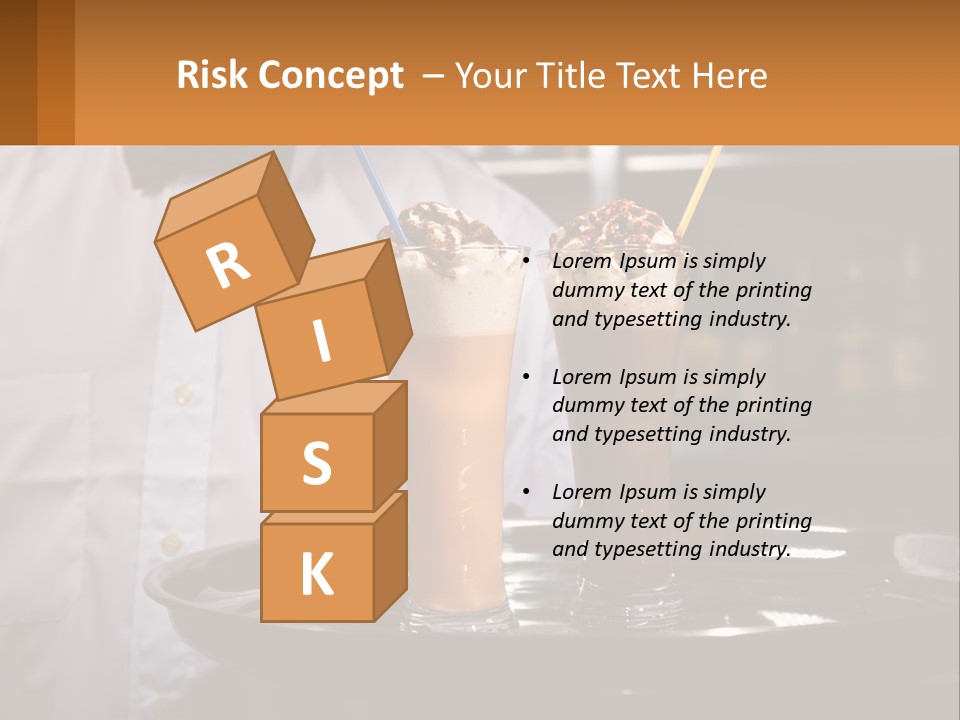 A Man Holding A Tray With Two Drinks On It PowerPoint Template