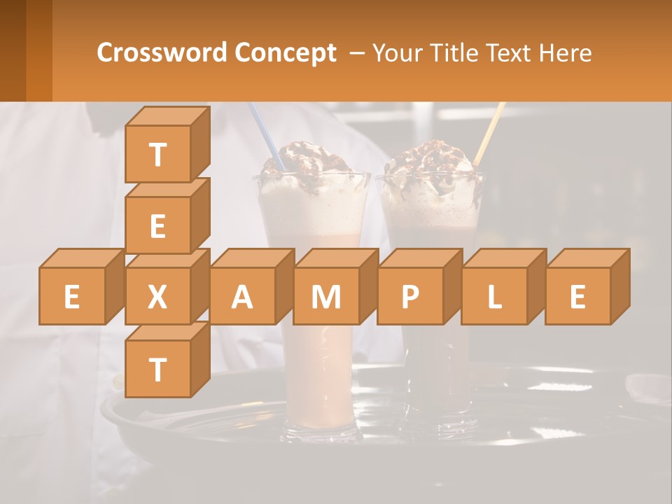 A Man Holding A Tray With Two Drinks On It PowerPoint Template