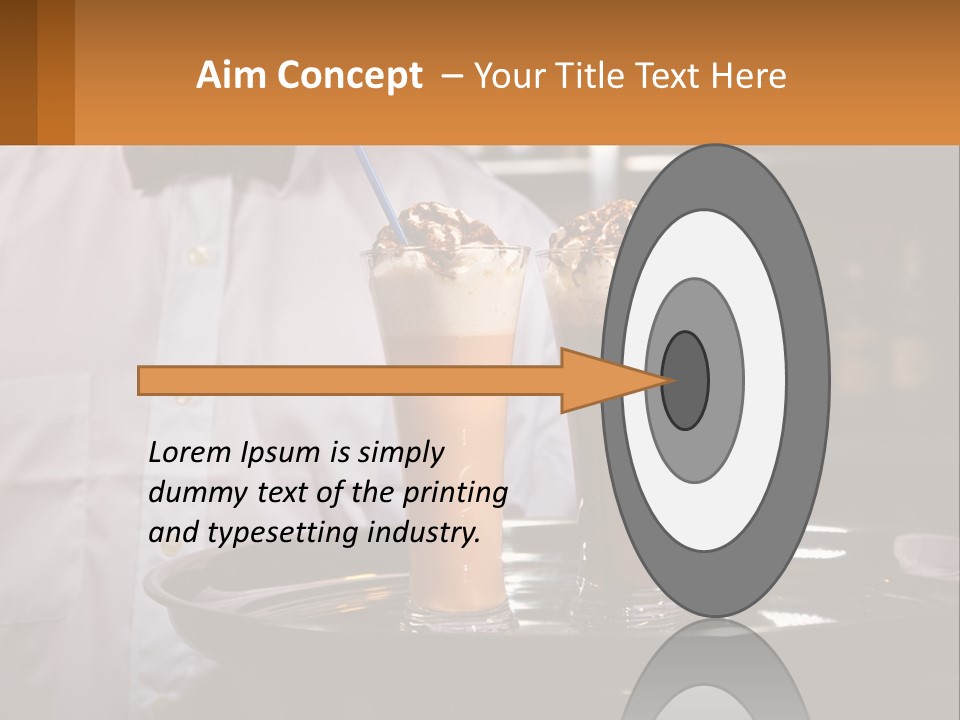 A Man Holding A Tray With Two Drinks On It PowerPoint Template