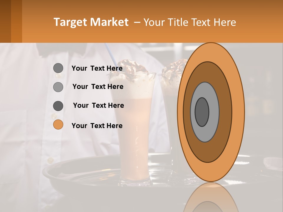 A Man Holding A Tray With Two Drinks On It PowerPoint Template