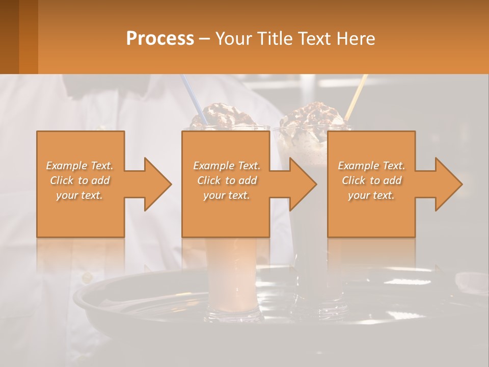 A Man Holding A Tray With Two Drinks On It PowerPoint Template