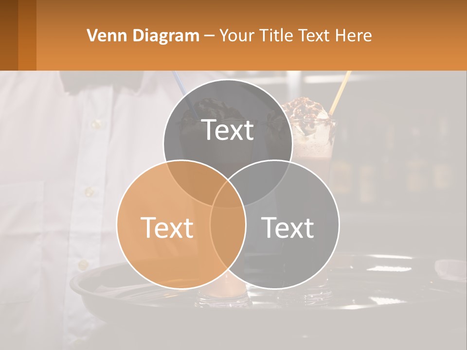 A Man Holding A Tray With Two Drinks On It PowerPoint Template