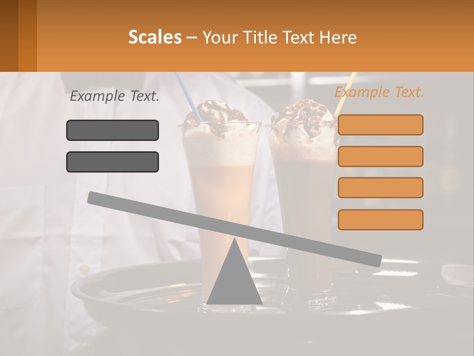 A Man Holding A Tray With Two Drinks On It PowerPoint Template