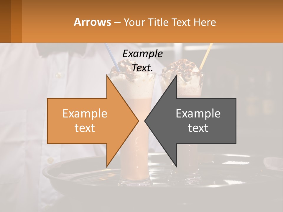 A Man Holding A Tray With Two Drinks On It PowerPoint Template