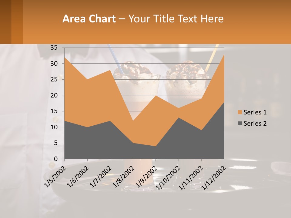 A Man Holding A Tray With Two Drinks On It PowerPoint Template