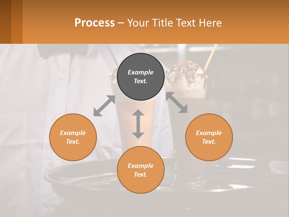A Man Holding A Tray With Two Drinks On It PowerPoint Template